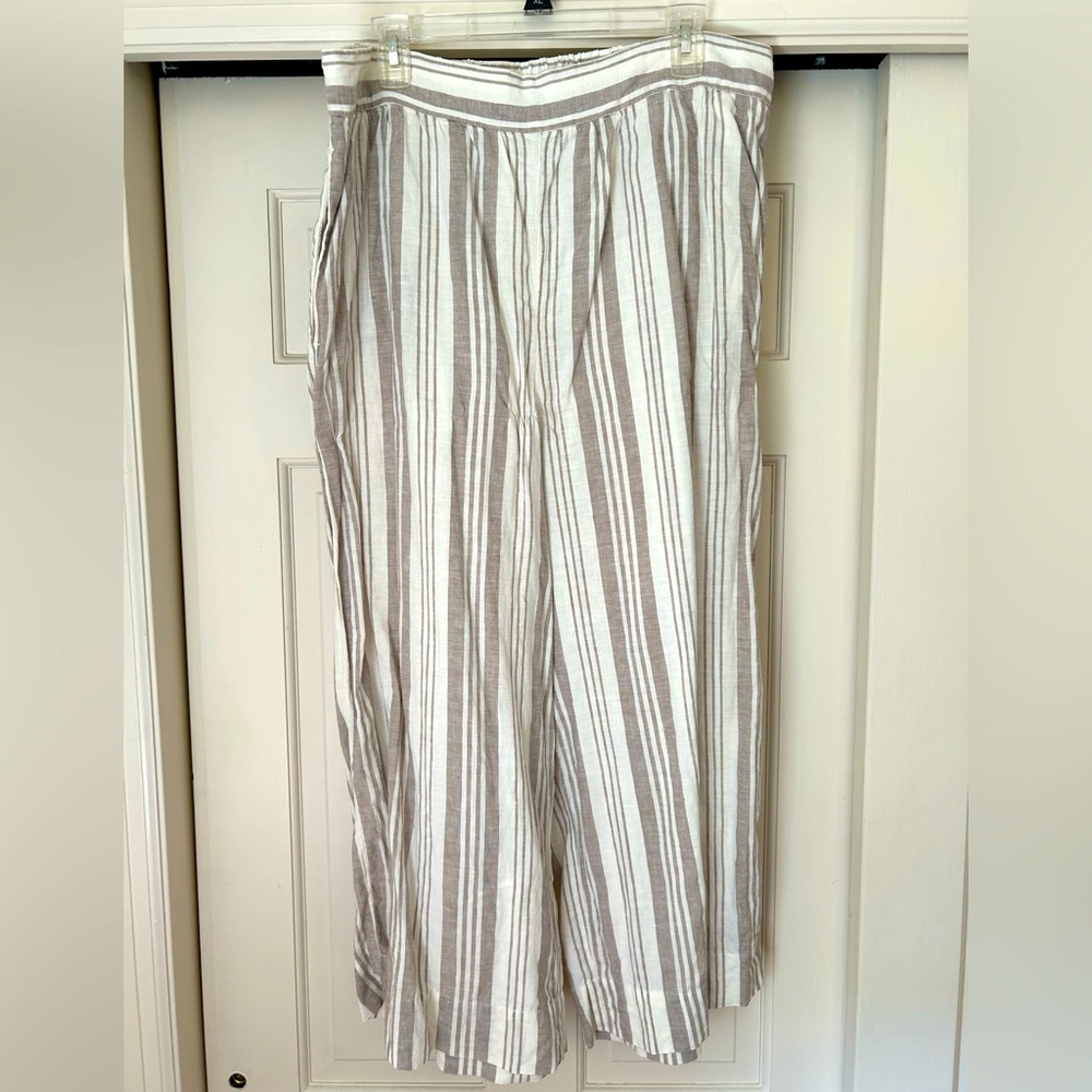 Striped Wide-Leg Linen Lou & Grey Pants